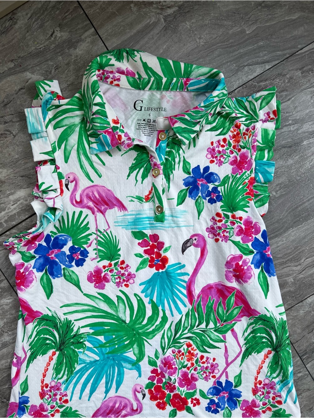 Women’s G Lifestyle Tropical Flamingo Sleeveless Golf Dress S